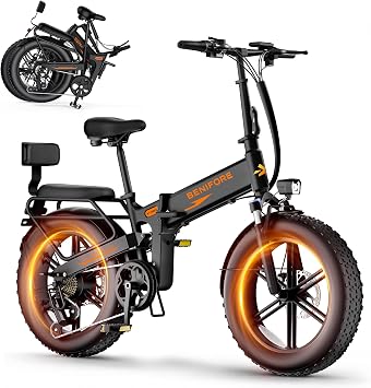 Electric Bike for Adults,1500W Peak 20Fat Tire Foldable Ebike