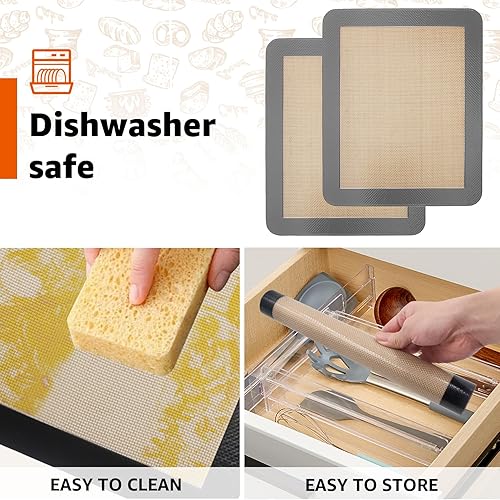 Miniatura 4 de Alfombrillas de silicona para hornear de 12 pulgadas  12 x 12 pulgadas  12 x 12 pulgadas  12 x 12 pulgadas  12 x 12 pulgadas  11.2 x 11.2 in.,