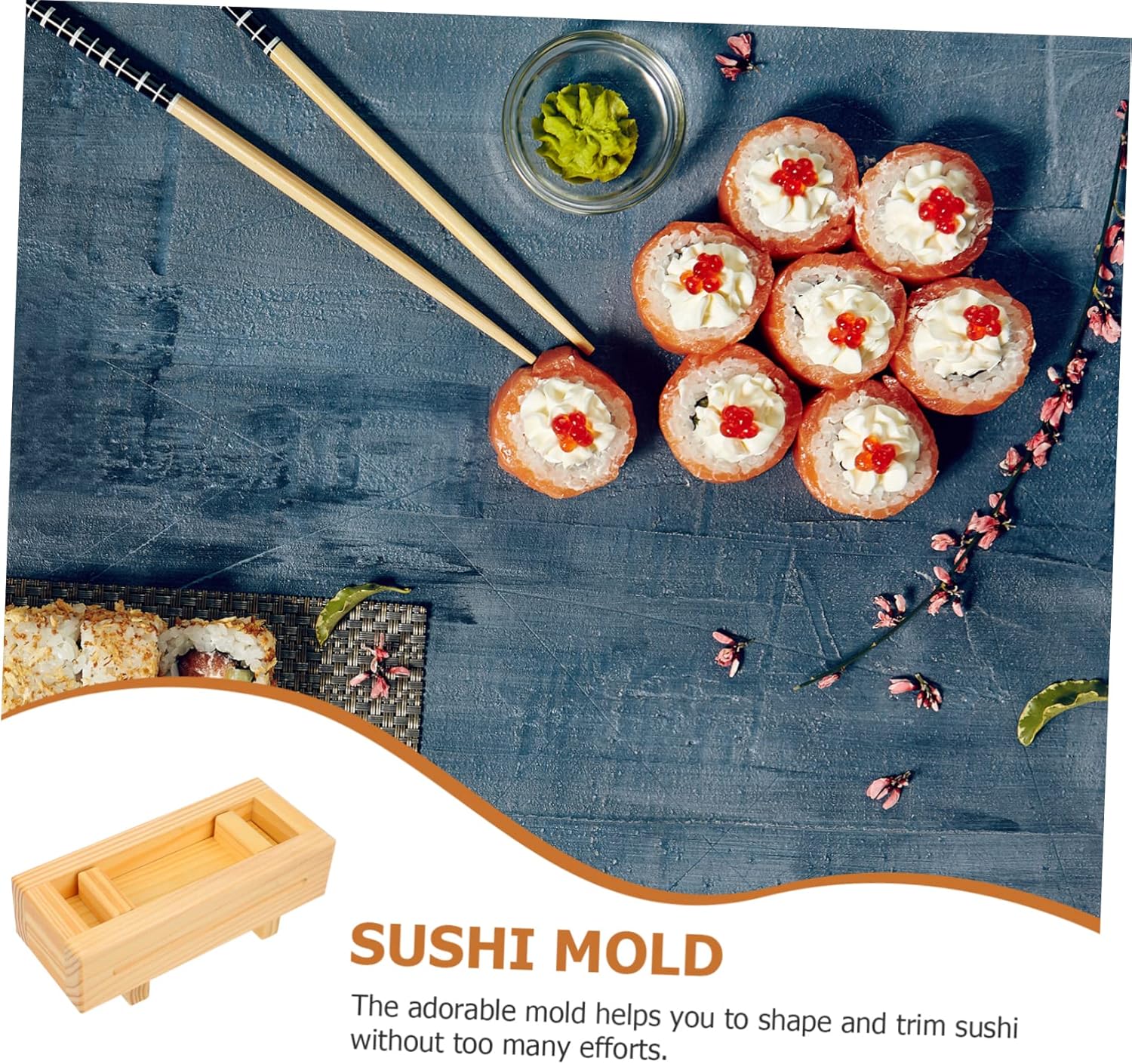 Alipis Multipurpose Sushi Making Mold Food Grade Wood Sushi Tool for Rice Balls 1-Piece Kitchen Supply for Restaurants and Home Use