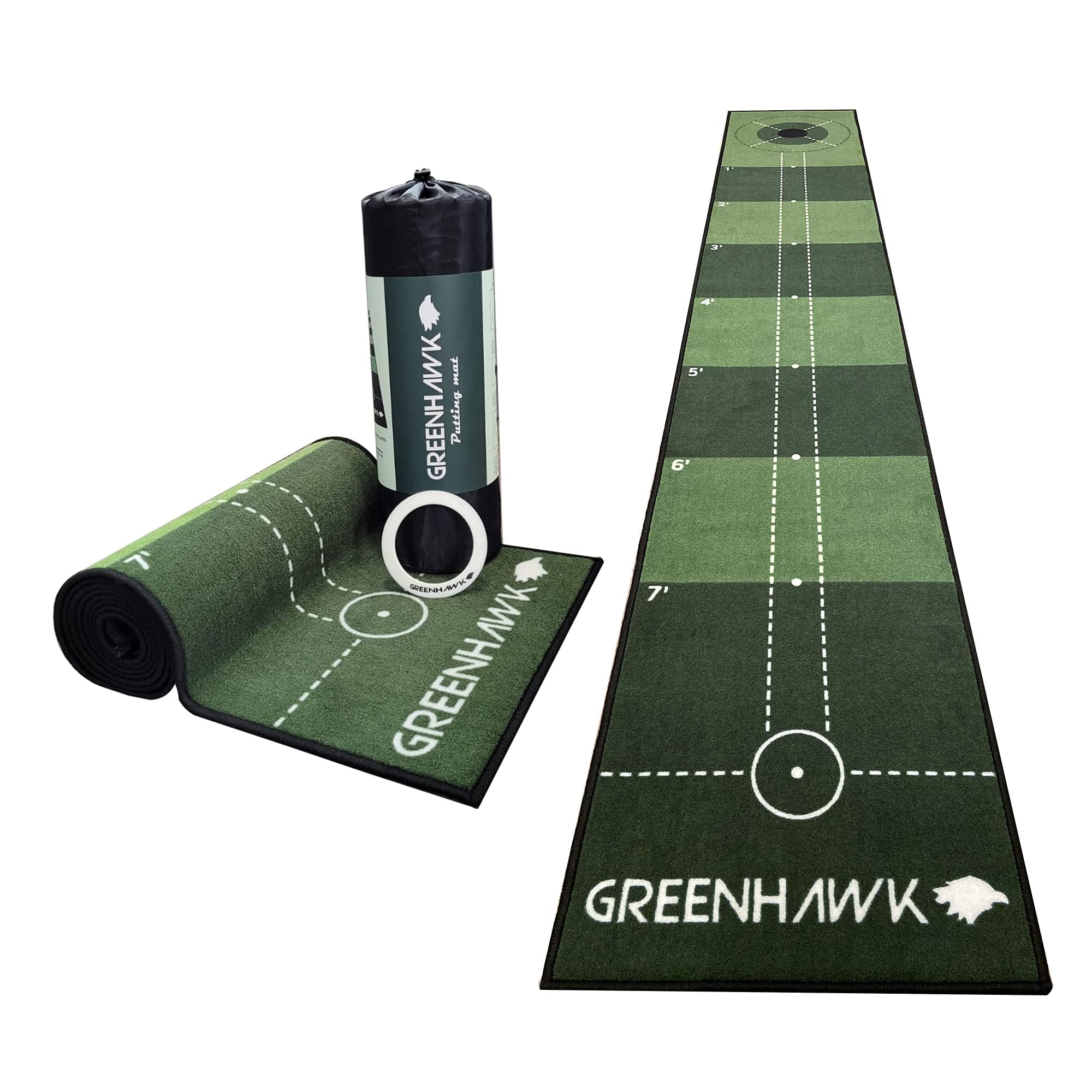 – 3meters long Golf Putting Mat Indoor Golf, Carry Bag and Putting Cup - Perfect Aid to Simulate a green, Golf Gift