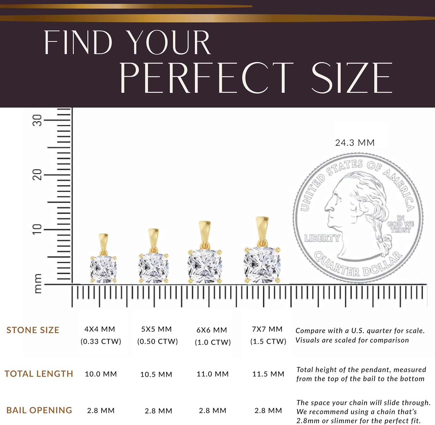 14K Solid White or Yellow Gold Lab Grown Moissanite Solitaire Pendant Necklace | Dangle Bail | Round, Cushion, Oval Cut | Pendant Only or Necklace| Fine Jewelry Luxury Gift - Image 7