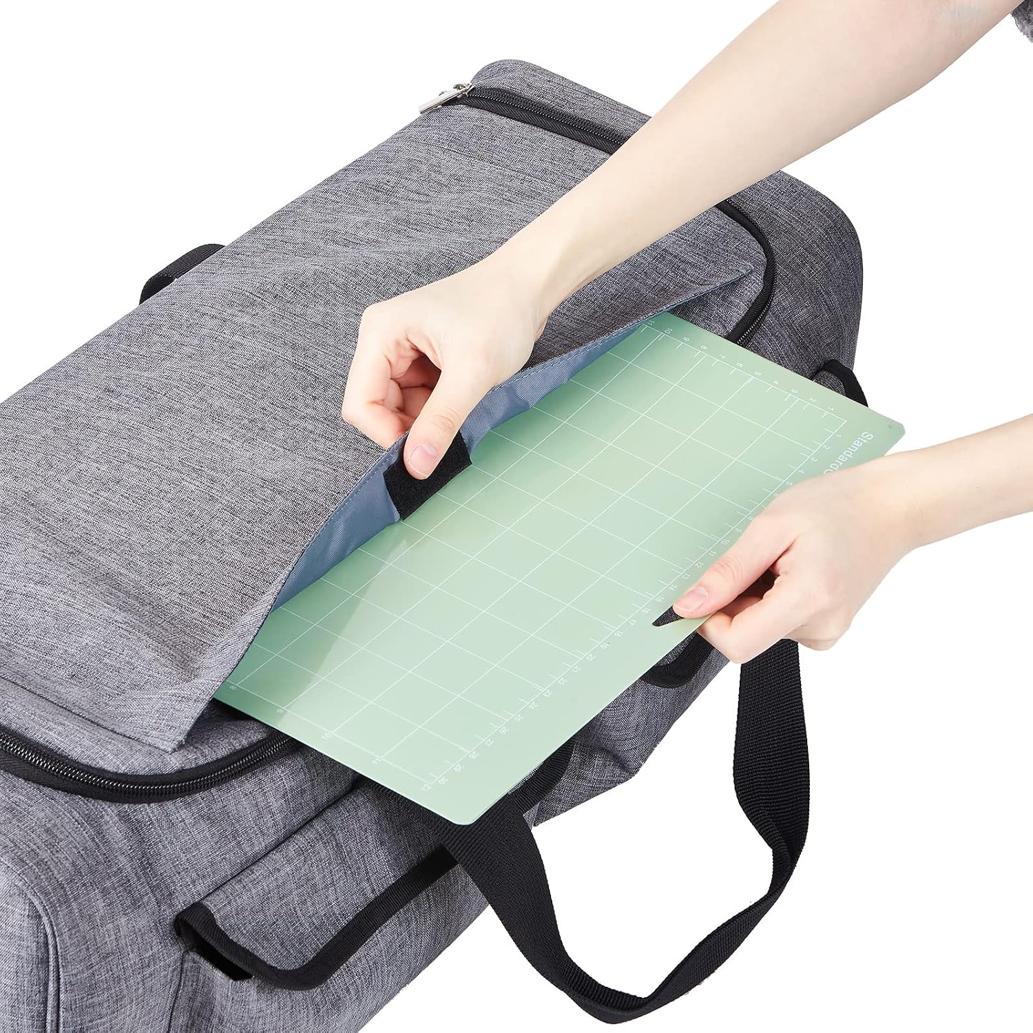 HOMEST Carrying Case for Cricut Explore Air 2/Cricut Maker/Maker 3, Tote Bag with 12x12 mat Pocket and Other Tools Accessories and Supplies Storage, Grey (Patent Design)