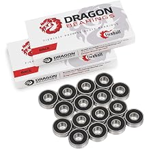 Fireball Dragon Roller Skate Bearings 16 Pack - High Performance Skate Rated Rollerblade Bearings - Dragon Roller Bearing Inline Skate Bearings, for Life ONE Size, Race