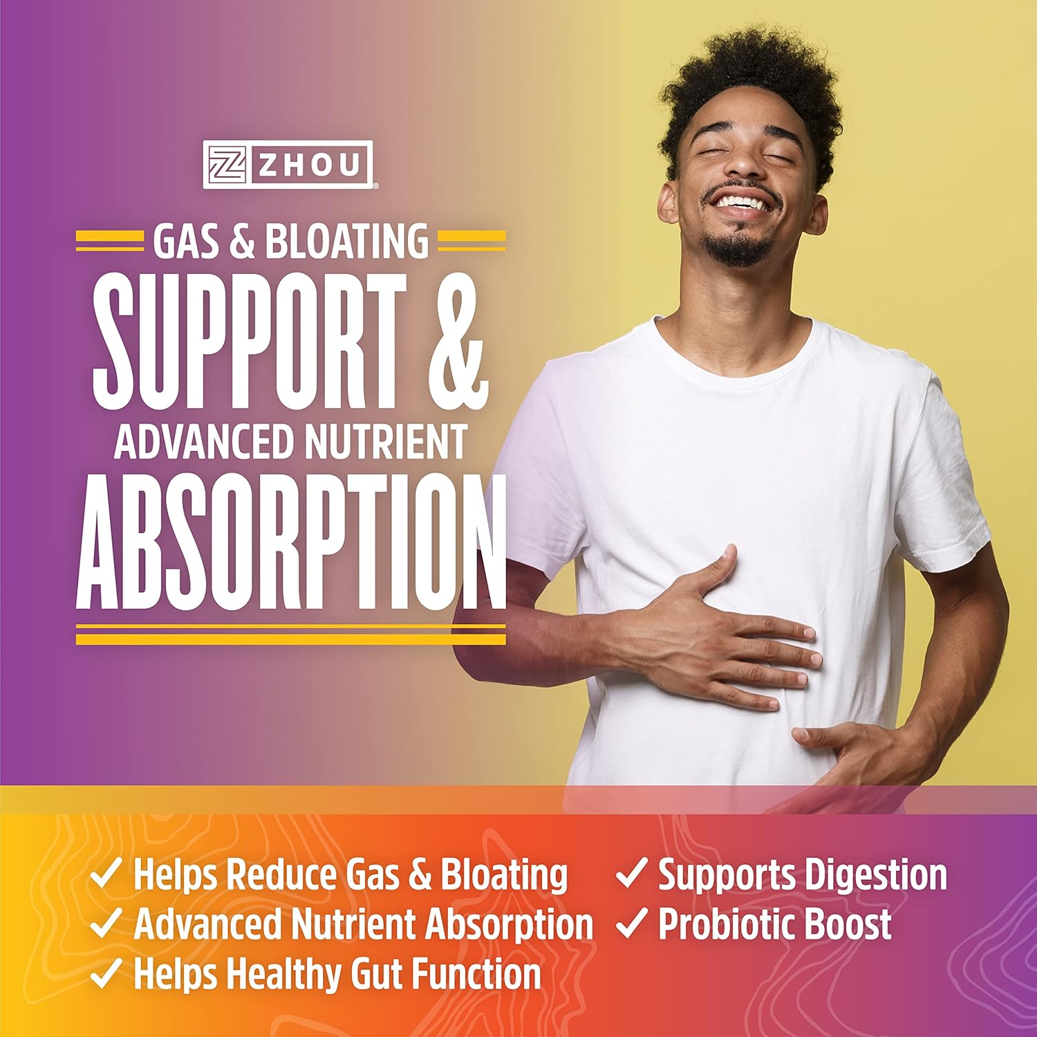 Buy Zhou Nutrition Bloat Blast+ Digestive Enzymes with Probiotics