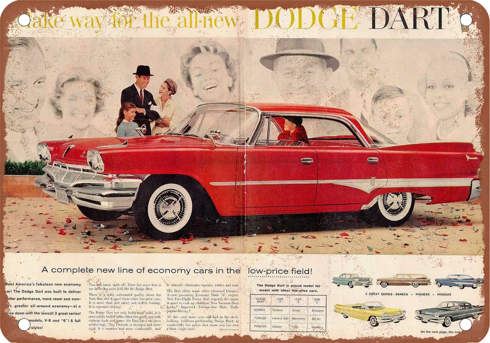METAL SIGN - 1960 Dodge Vintage Ad 01 - Old Retro Rusty Look home decor