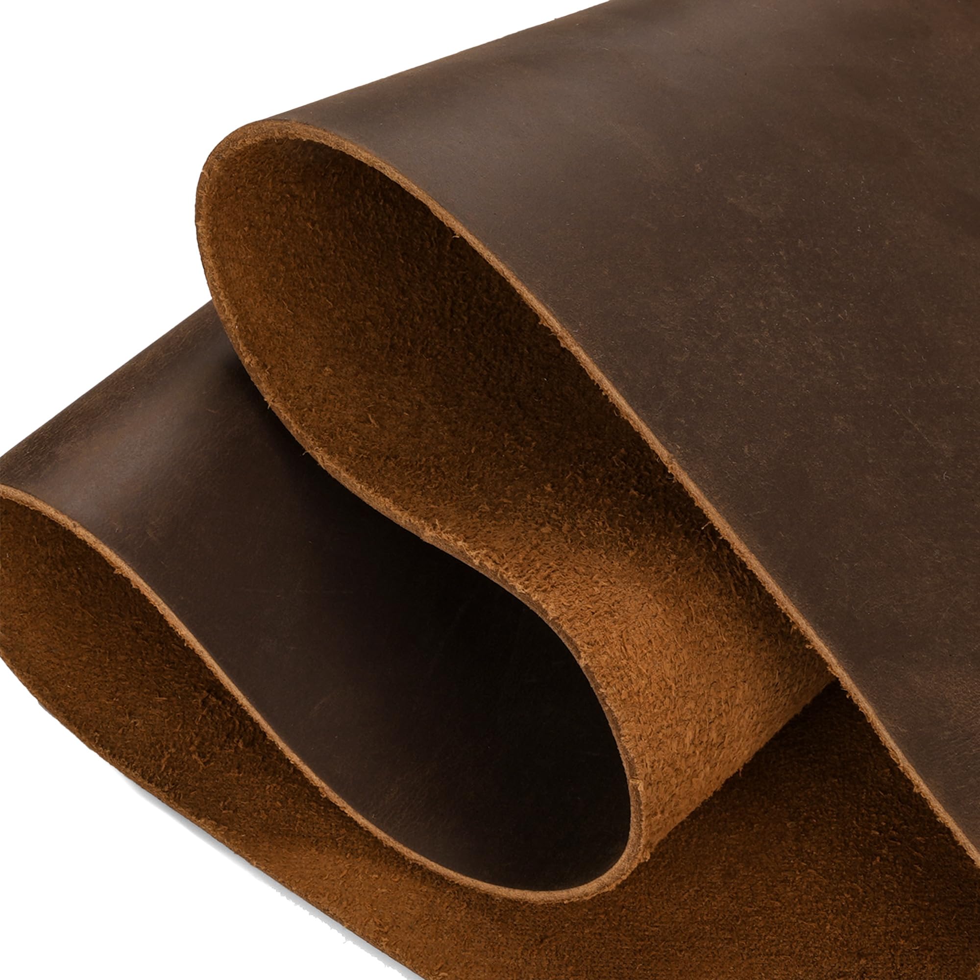 Jowlroel Tooling Leather Square 1.8-2.0MM Thick, Oil Tan Crazy Cowhide Leather Sheets for Crafts Sewing Hobby Workshop, Dark Brown Precut 8"x12"