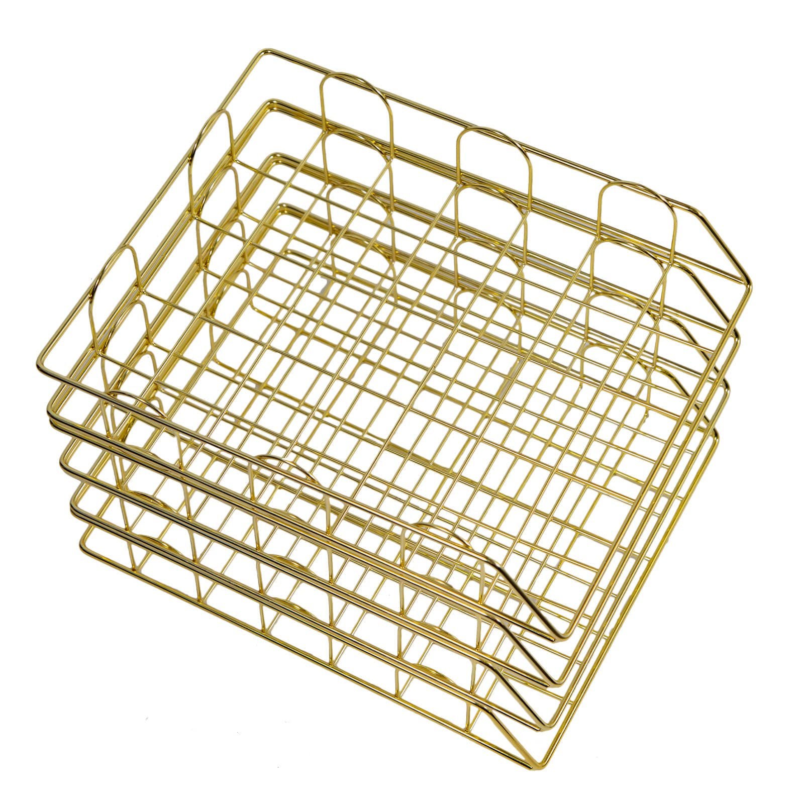 4 bandejas de metal apilables para documentos de escritorio, para uso en casa en el dormitorio, 30 x 24,5 x 5 cm