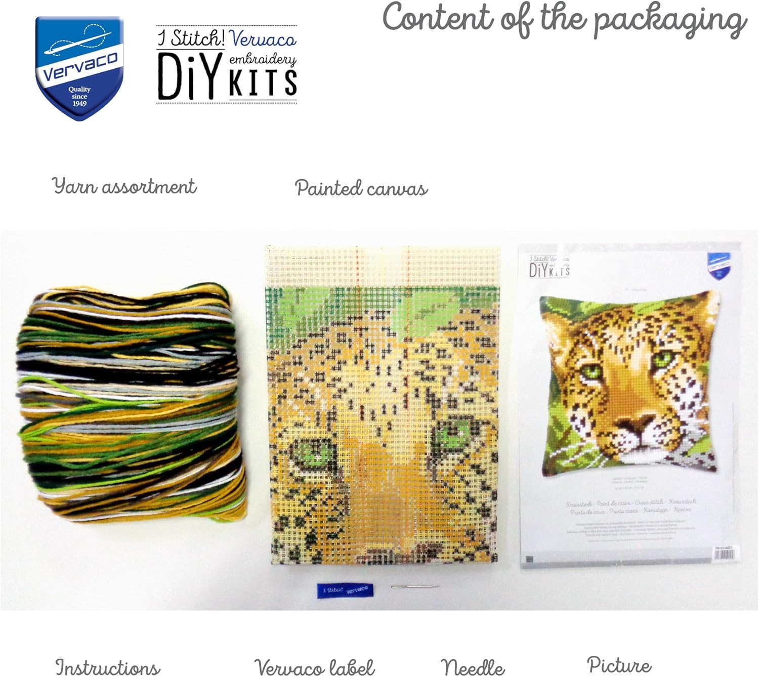 Vervaco Leopard Pillow Cover II Needlepoint Kit