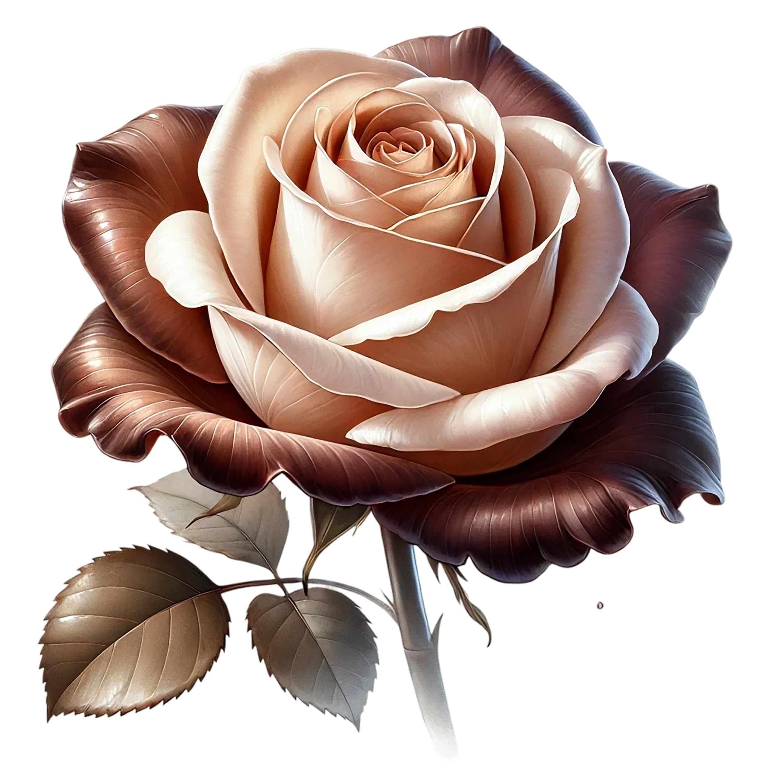 Golden Brown Rose Vinyl Decal Stickers, Cover Marks, Floral Decor, 20cm 7cm โ image 1