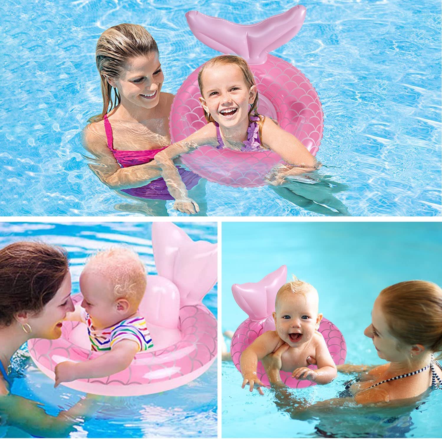 Pipihome Baby Anello di Nuoto per 6-36 mesi, Salvagente Neonato Gonfiabile per Bambini con Sedile, Ciambella Gonfiabile Accessori per il Della Piscina per Neonati e Bambini Piccoli