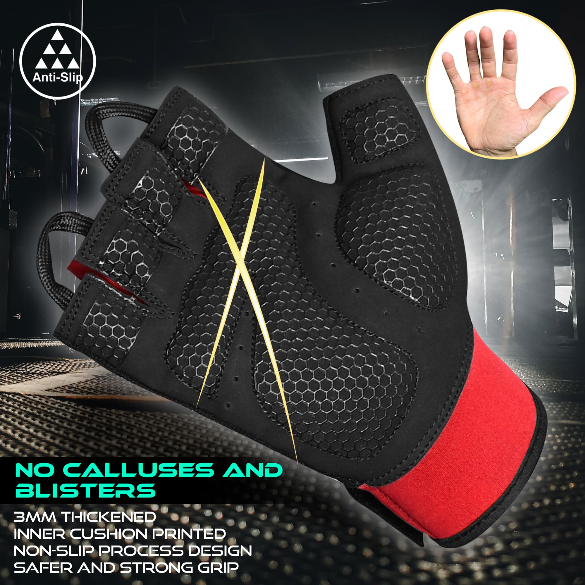 BEAST RAGE Guanti Palestra Ideali da Sollevamento Pesi Ciclismo Guanto Gloves for Gym Allenamento Traspiranti e Aderenti Training Guantini Palestra per Uomo e Donna