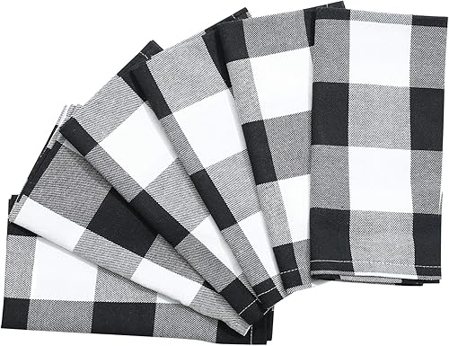 6 servilletas de gran tamaño (17 x 17 pulgadas) para lugares diarios, decoración rústica de granja, vacaciones, cenas familiares y barbacoas