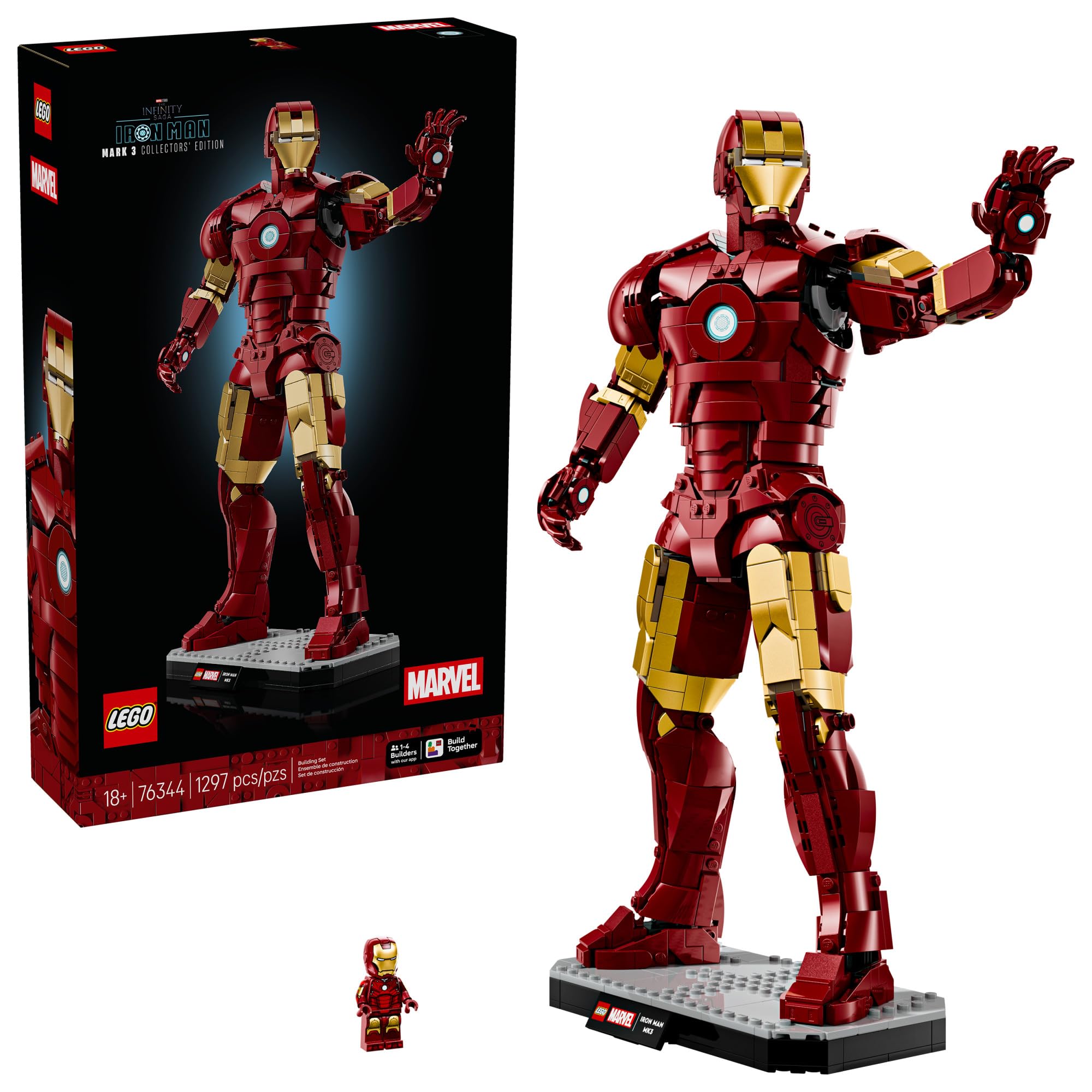 LEGO Marvel Iron Man Mark 3 Collectors’ Edition Building Set - Poseable Super Hero Construction Kit W/Mark 3 Minifigure for Adults, Ages 18+ -