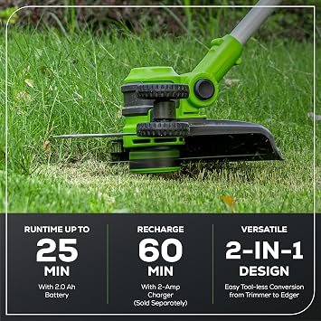 Greenworks 40V Cordless Yard Tool Combo Kit with 2.0Ah Battery & Charger 13 Auto Feed String Trimmer and 350 CFM Leaf Blower, Includes 3 Bonus Spools