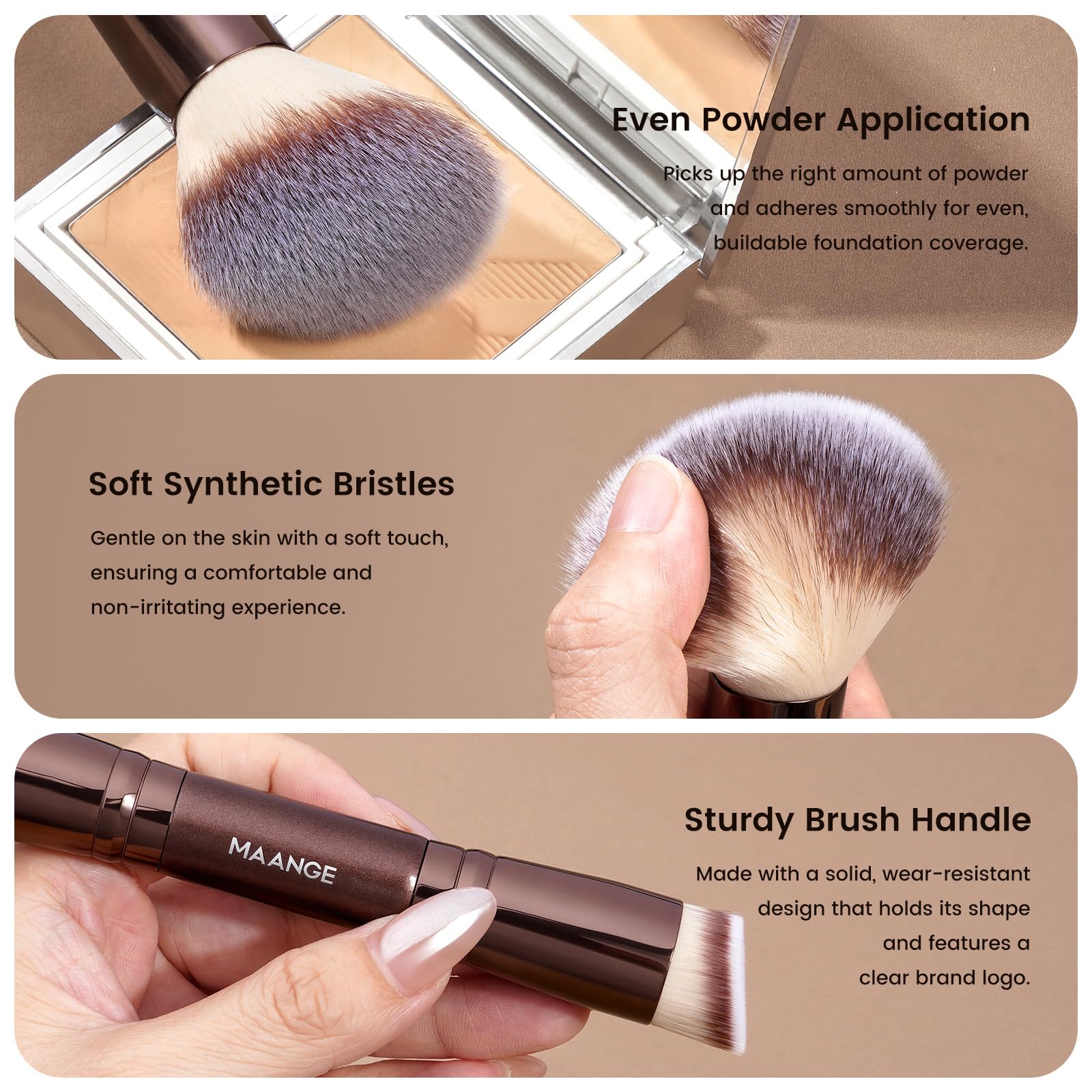 MAANGE Pinselset Make Up Pinsel Set, 21 Schminkpinsel mit Geschenkbox, 40-in-21 Duo-End Make up Pinsel Für Foundation Puder Lidschatten Concealer Blush, Kaffee Gold