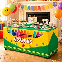 6 Ft Crayon Box Party Tablecloth for Back to School Decorations Colorful Crayons Themed Table Cloth Crayon Themed Polyester Rectangular Table Cover Decor for Classroom Birthday Party Supplies
