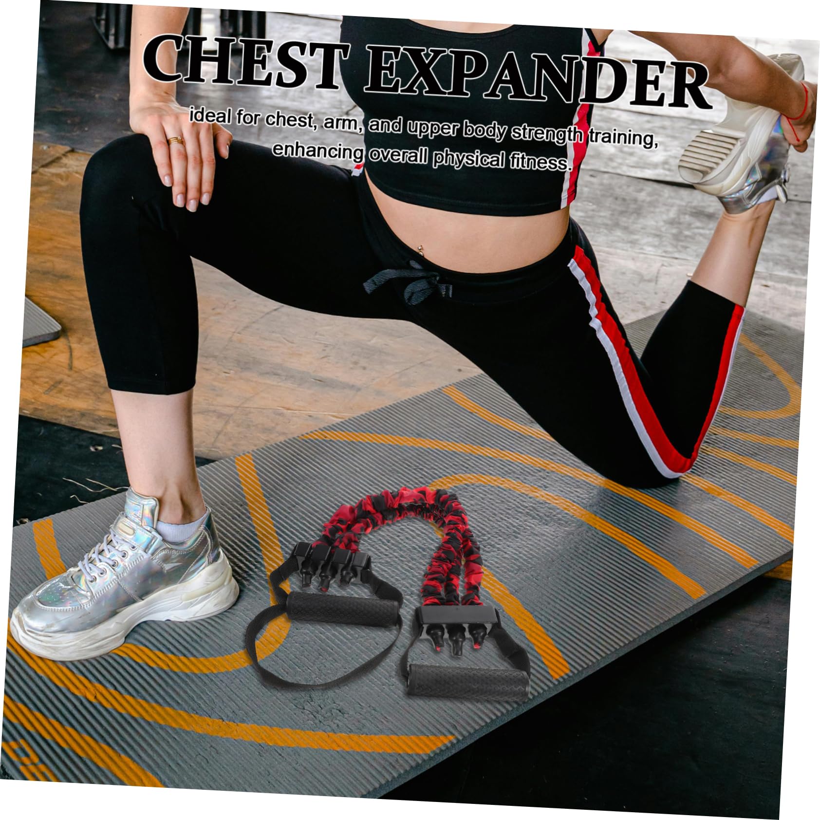 ibasenice Multifunktionaler Brustexpander Trainingsgerät aus Kunststoff Stahl für Brust und Armkrafttraining Zuhause für Männer Frauen