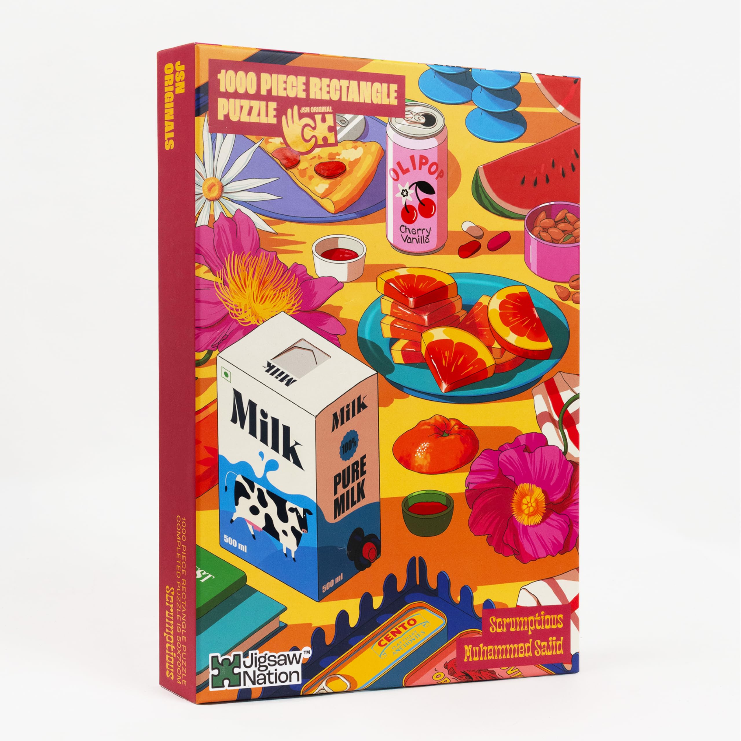 Jigsaw Nation Jigsaw Puzzle Rectangular 1000 Pieces - Scrumptious Theme by Muhammed Sajid Fun & Challenging Mind Games Puzzle Game Activity for Adults & Kids-picture-13