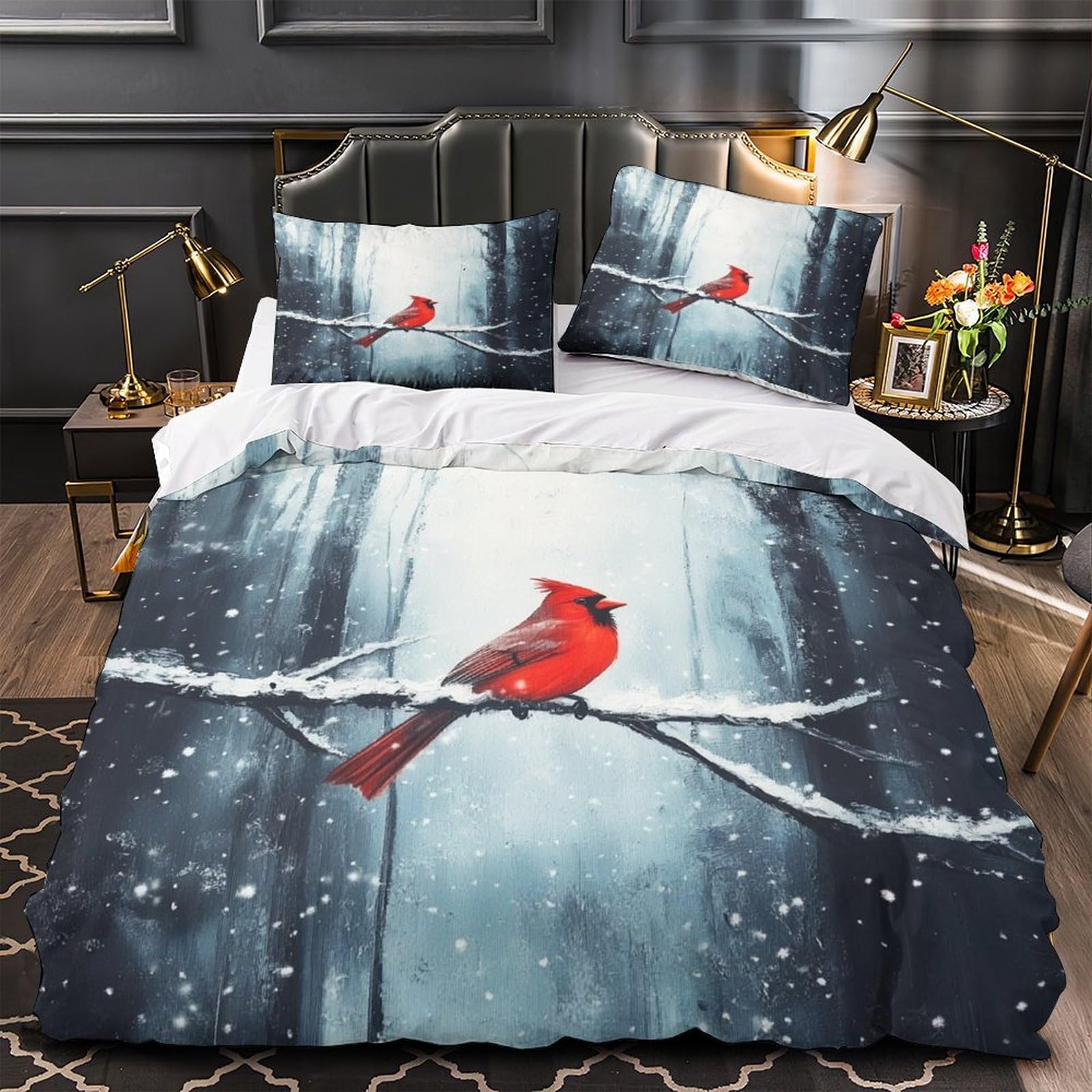 Forêt hivernale housse de couette imprimé 3D pour chambre d'homme