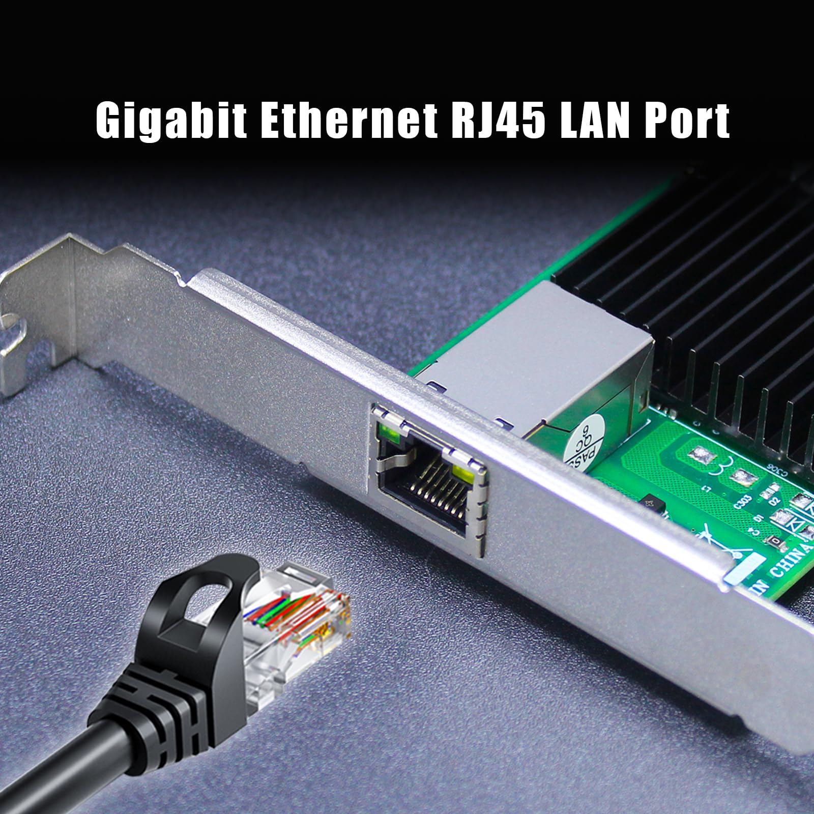 GLOTRENDS ST7225 Carte Réseau PoE+ avec Fonction AVB/TSN, Port Réseau RJ45 Ethernet Gigabit, Interface PCIE 2.1 X1, Support Standard & Bas Profil