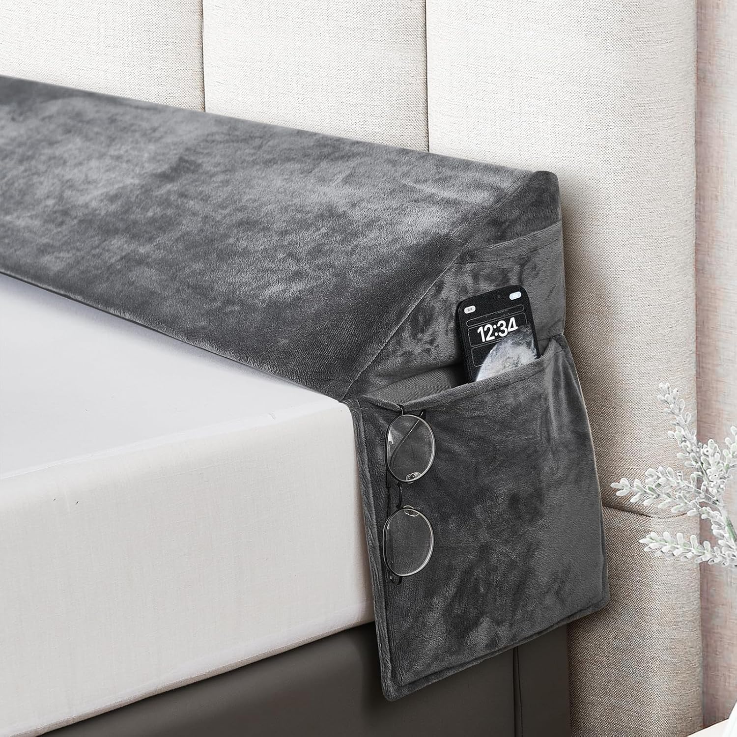 Carasylvia Wedge Pillow for Headboard King Size Headboard Pillow, Bed