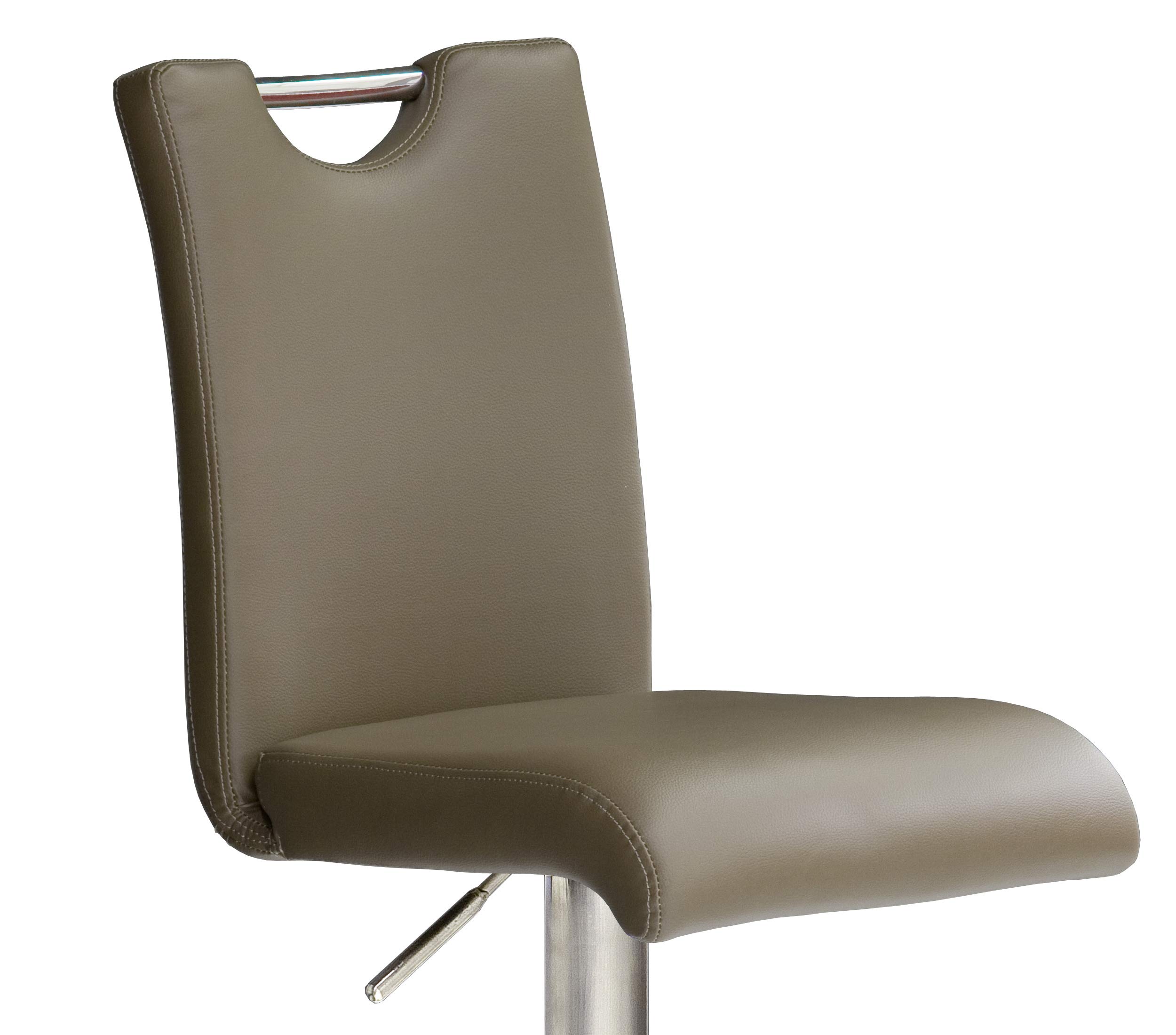 Robas Lund Barhocker mit Lehne Barstuhl Cappuccino drehbar 360 Grad, Hocker höhenverstellbar, PU BAR.DO