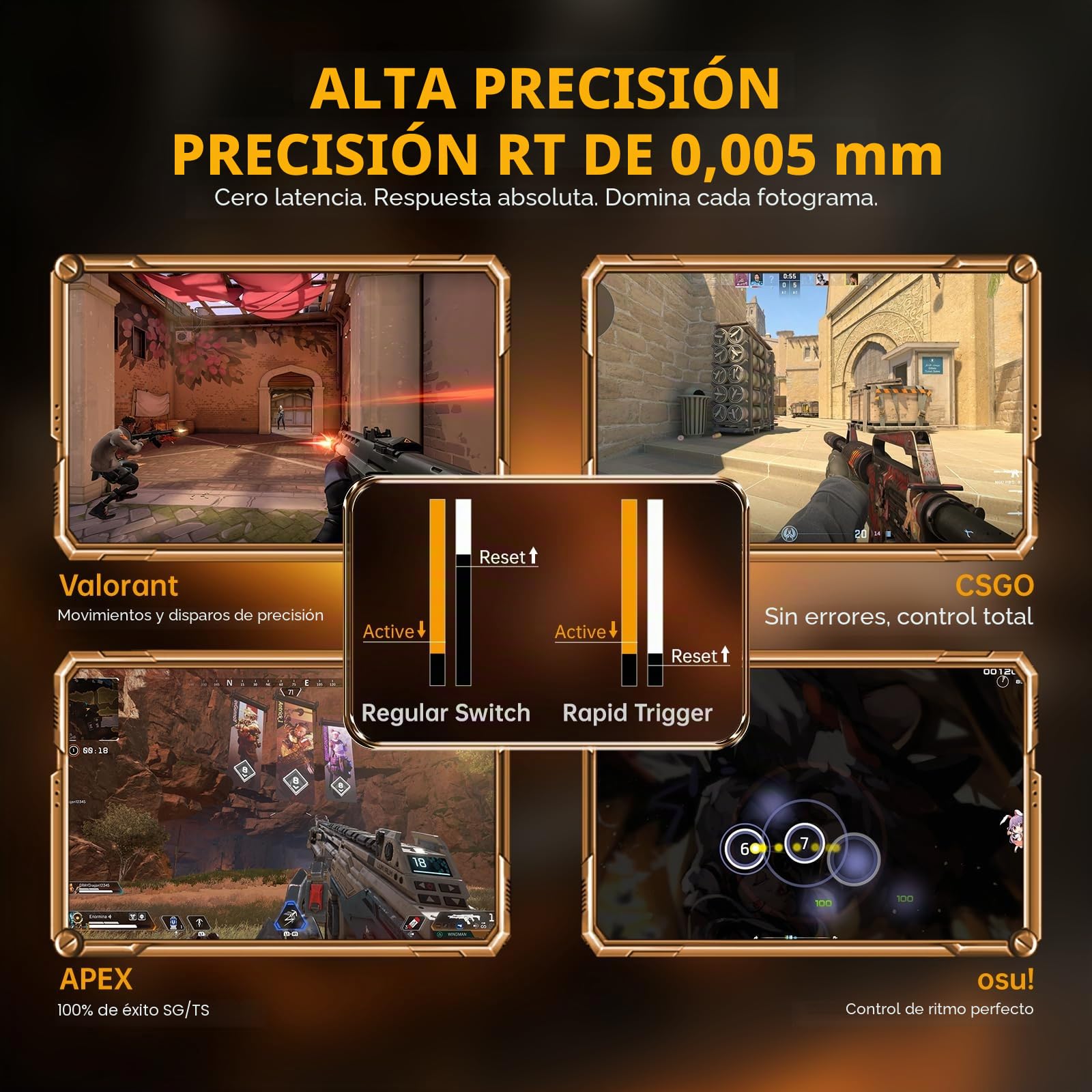 ATTACK SHARK R68 HE Teclado Gaming Magnético 8000Hz, Rapid Trigger 0,005 mm, Fibra de Carbono Forjada y Aluminio CNC, Snap Tap, Efecto Hall, 60% RGB con Cable, US QWERTY, Negro