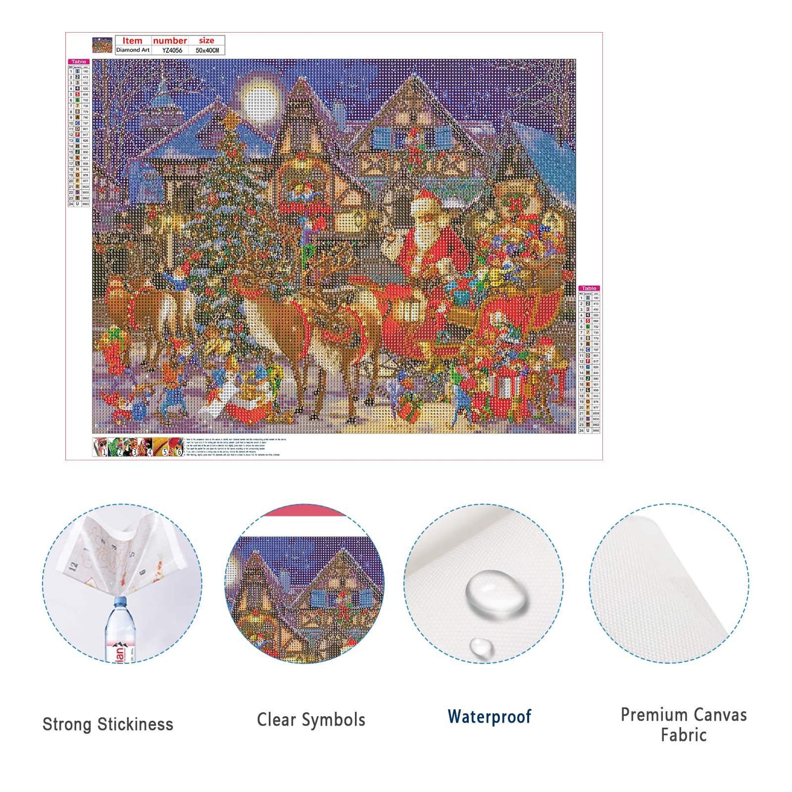 Kit Diamond Painting Noël - Bonhomme De Neige Et Sapin - Toile 30x40 Cm - Loisir Créatif 5D DIY - Art Thérapie - 12