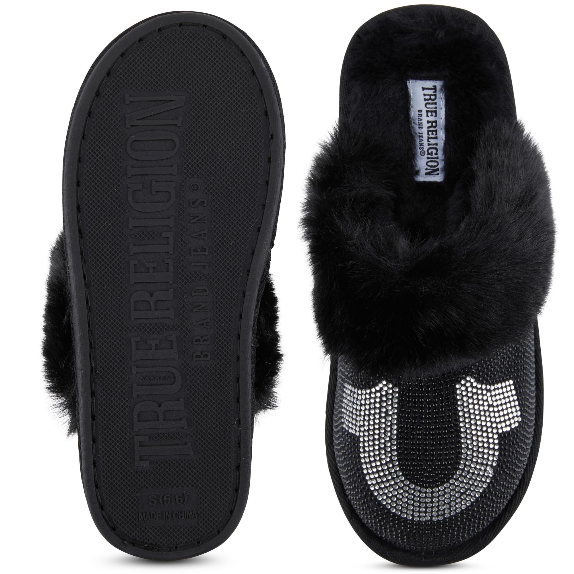 True Religion Pantuflas para mujer, regalos para mujer, acogedoras pantuflas de casa para mujer