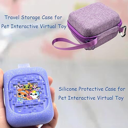 Miniatura 3 de LeoTube Bolsa rígida y cubierta de silicona compatible con Bitzee Digital Pet Interactive Virtual Toy Interactivo, soporte de almacenamiento para