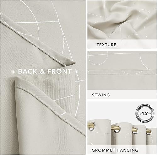 Miniatura 5 de Deconovo Cortinas beige claro para sala de estar, cortinas de 84 pulgadas para dormitorio de niñas, cortinas de oscurecimiento de habitación,
