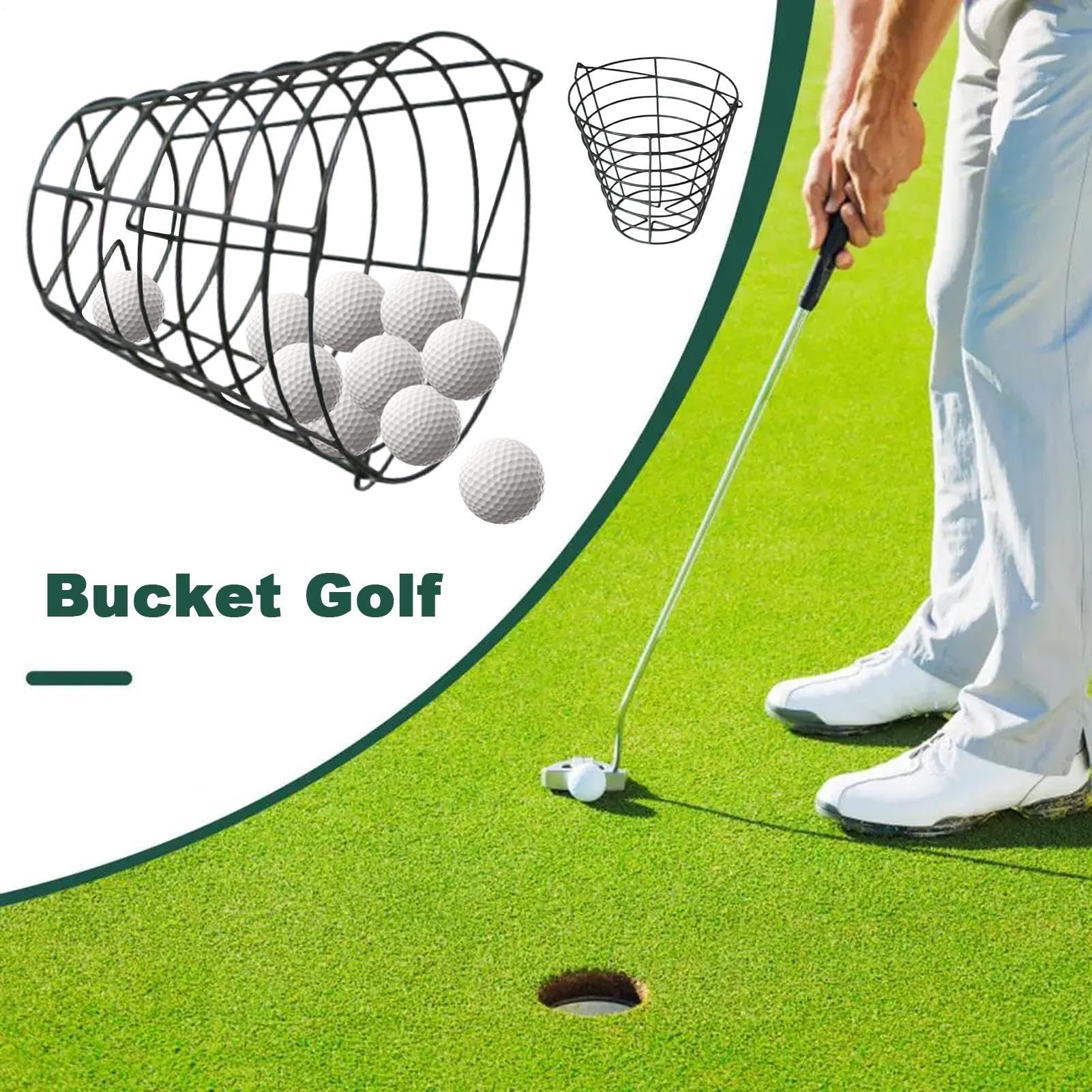 Golfball Eimer – Korb Für 100 Bälle Aus Robustem Draht, Tragbarer Organizer Mit Griff | Organisation Für Golftraining, Zuhause, Garten, Übungsgelände, Platz, Sportevent, Geschenkidee Für Ehemann Vater