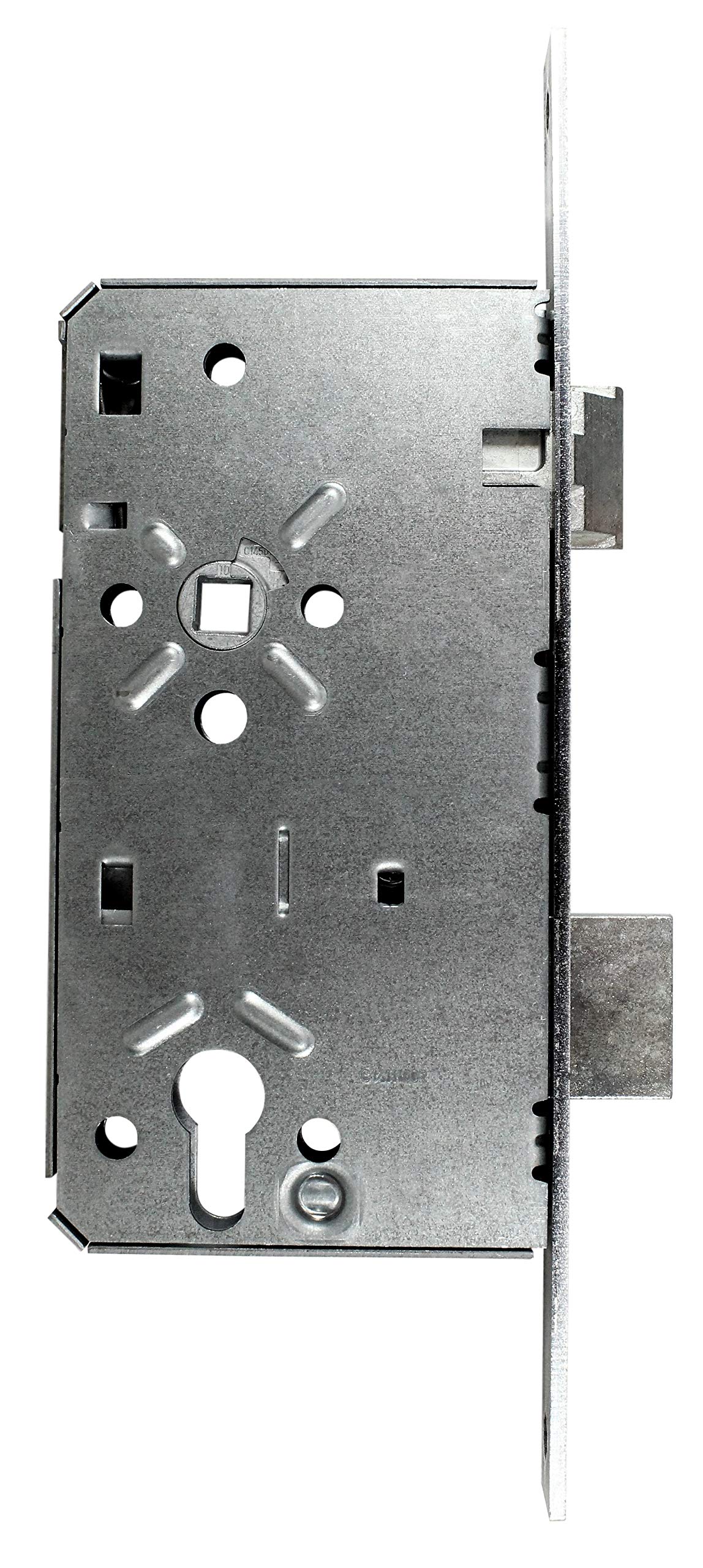 BKS Haustürschloss/Türschloss für Profilzylinder, Dornmaß 55mm, Entfernung: 92mm, Stulp: 20x280mm eckig, DIN Rechts incl. SN-TEC® Montageset