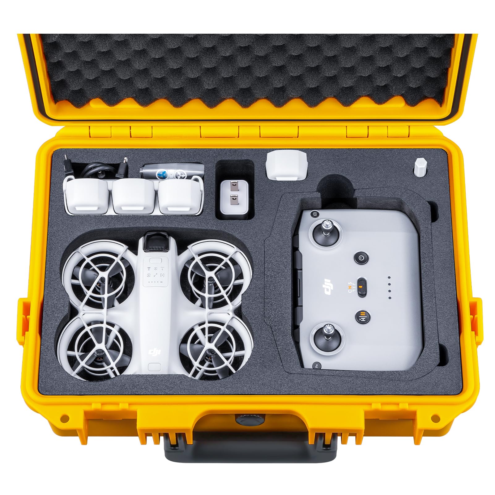 Lykus Titan N110 Waterproof Hard Case for DJI Neo Combo, RC-N3/DJI RC 2, Support Up to 7 batteries [CASE ONLY]