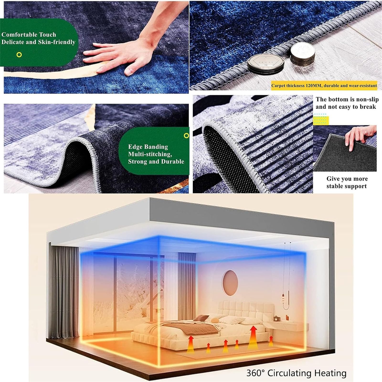 Tapis Chauffant Électrique en Graphène pour Chambre/Salon