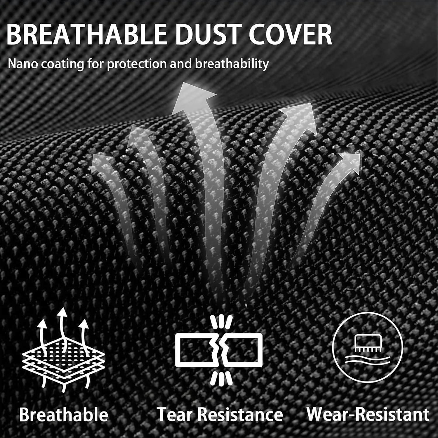 Black Round Fire Pit Cover Outdoor Fire Pit Cover Round with Drawstring Waterproof Dustproof for Round Gas Firepit Covers Fire Tables Fire Bowls Fireplace Covers (50.4in*27.9in)
