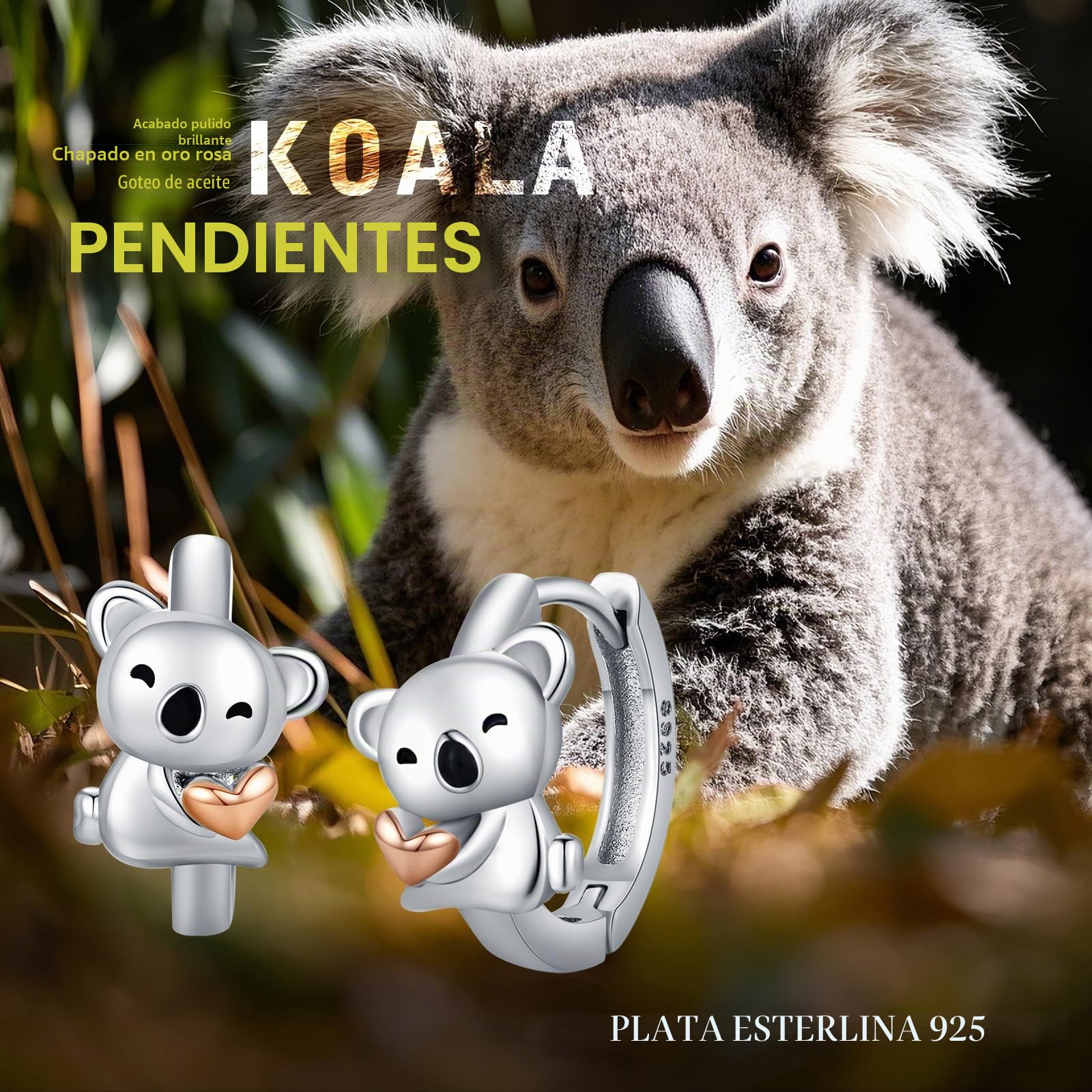 REDSUN Pendientes de aro de unicornio/koala/perezoso/delfín para niña, plata de ley S925, pendientes Huggie Koala, animales, joyas regalo para mujeres, niños, hija, nieta, madre, regalo de cumpleaños