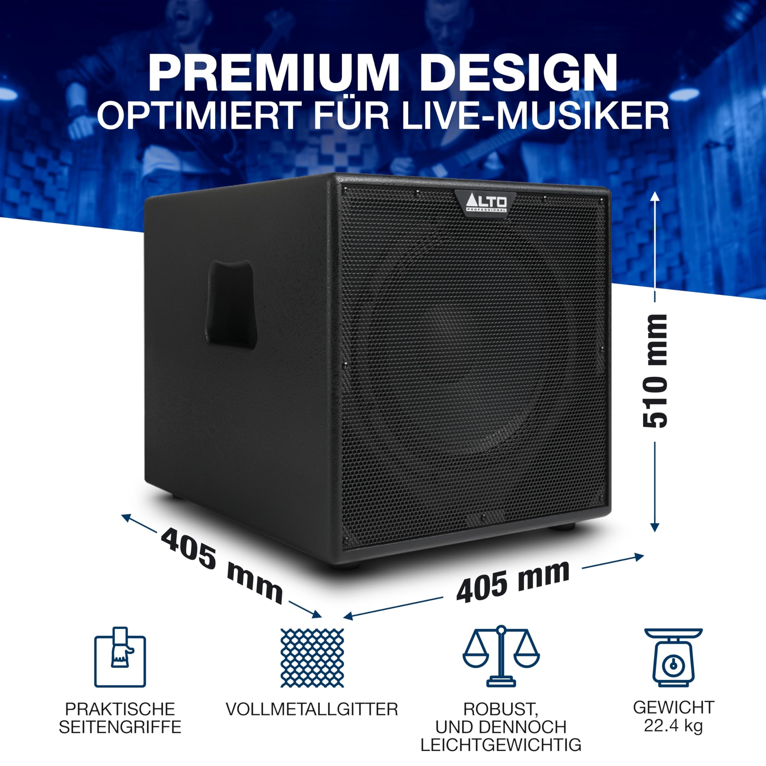 ALTO TX12S - 900W 12-Zoll Aktiv Subwoofer, DSP-optimierter PA Anlage mit 2-Zoll Schwingspule, überragendem Bass, einfachem Aufbau