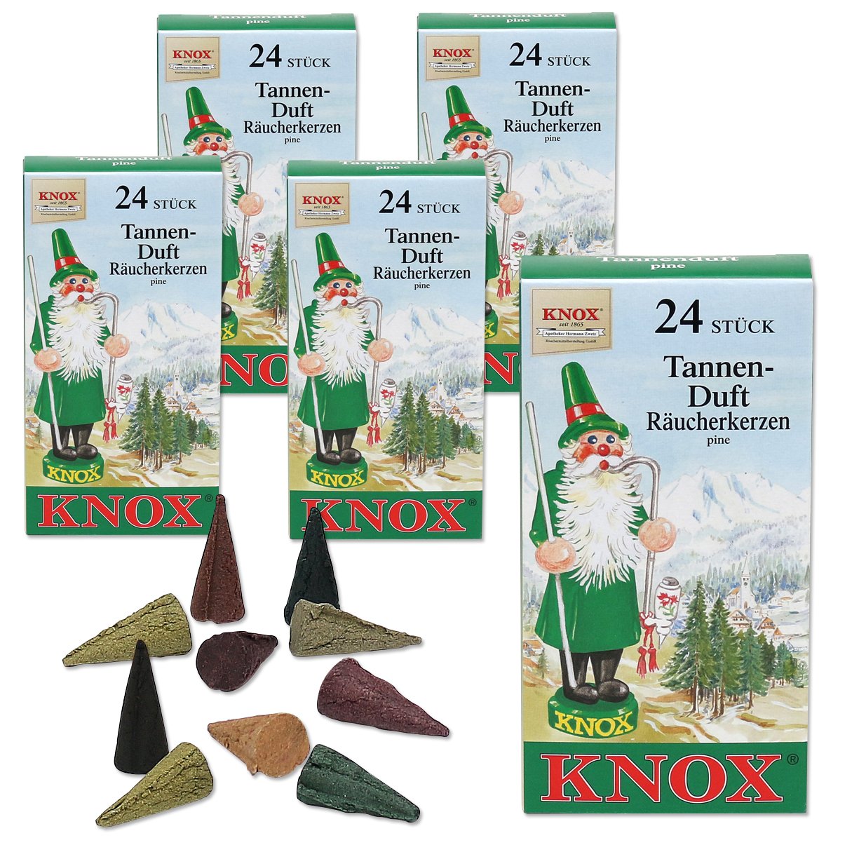 Knox Incense Cones, 5 Pack, 24 Count, 5 Sets, 5 Pieces, 1 Pack