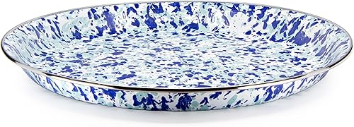 Miniatura 5 de Golden Rabbit Esmalte - Patrón de remolino negro - Bandeja grande de 20"