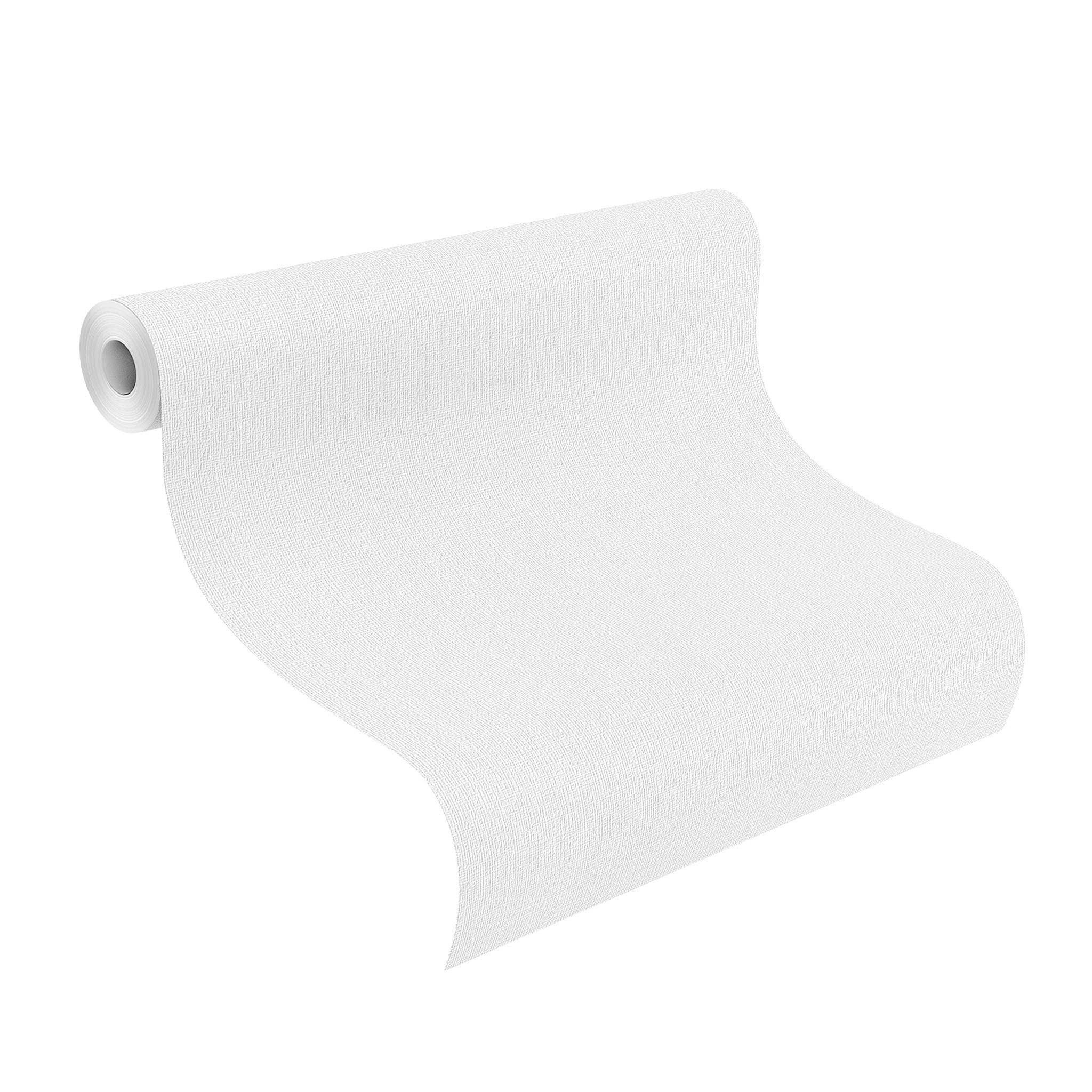 Rasch Tapete 127805 Überstreichbare Vliestapete mit Struktur, Strukturtapete, Weiß, Feel Good, Wallton (Packung mit 6)