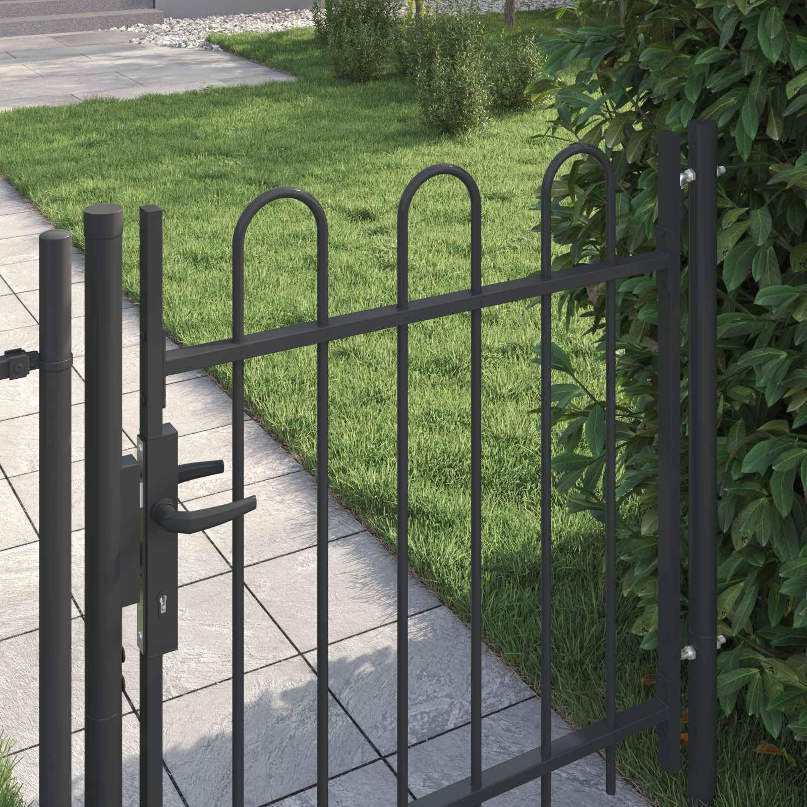 Brama ogrodzeniowa BOXTEL 103 x 150 cm stal malowana proszkowo szara