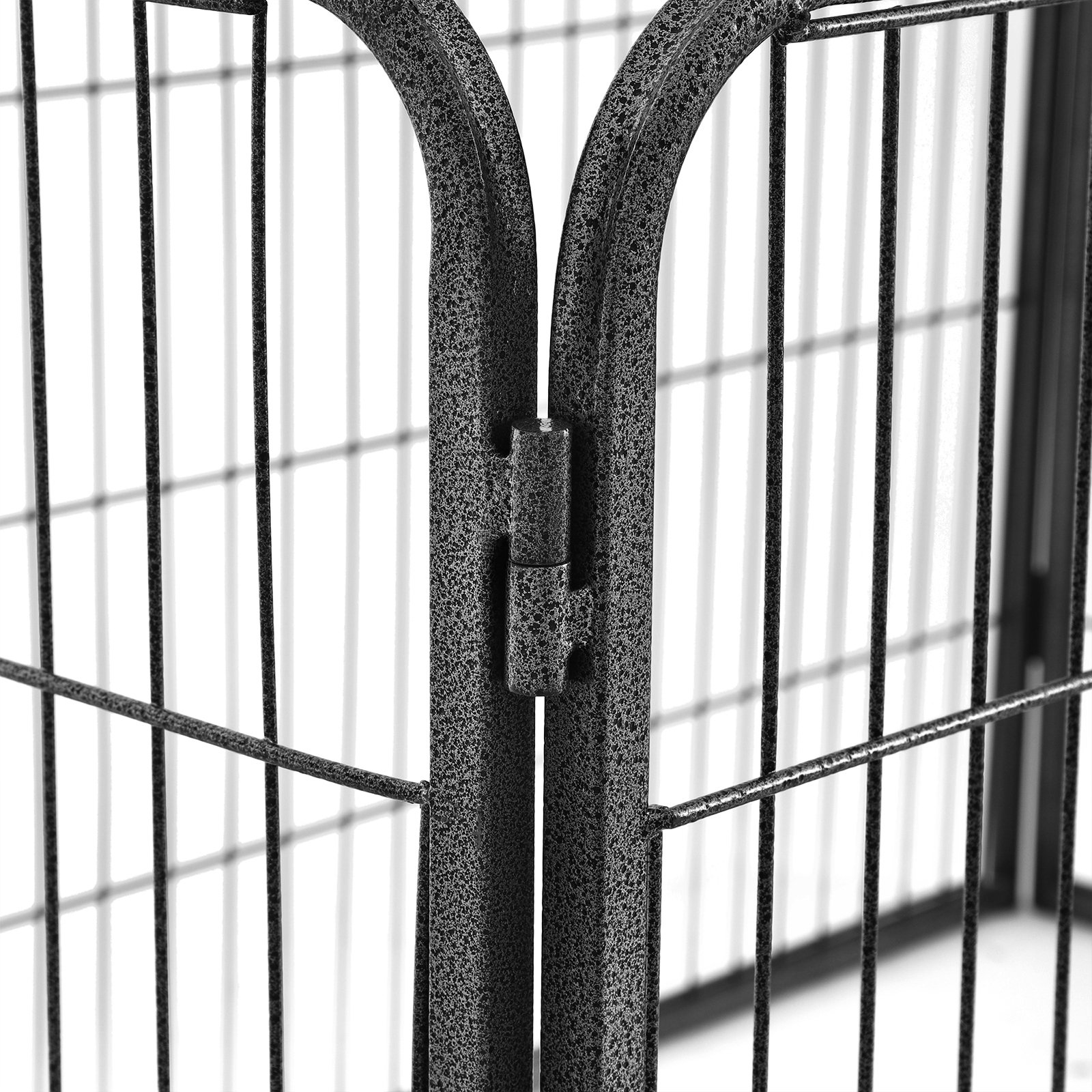 FEANDREA Recinto Recinzione per Cani Cuccioli roditori Animali Rete Gabbia di Ferro Grigio 119 x 77 x 70 cm PPK74G