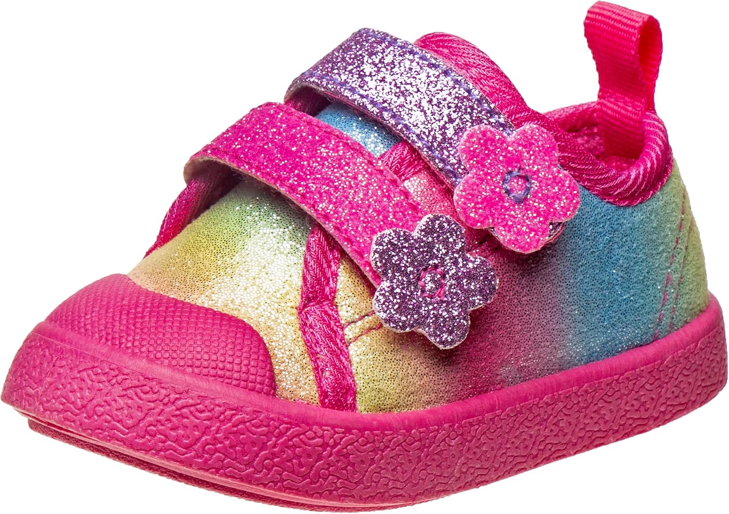 Laura Ashley Baby Girls Crib Tennis Sneaker, Fuchsia Multi, 2 Infant