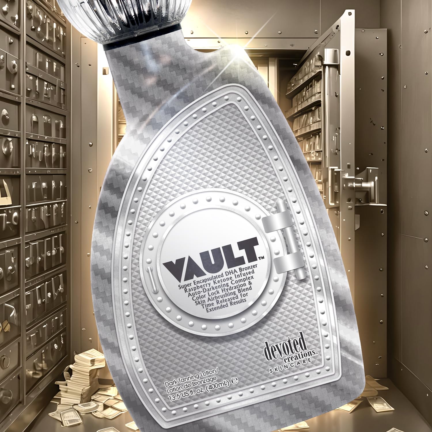 Devoted Creations Vault - Super Encapsulated DHA Bronzer Color Lock Hydration & Skin Airbrushing Blend, Time Released for Extended Results Dark Tanning Lotion - Image 3