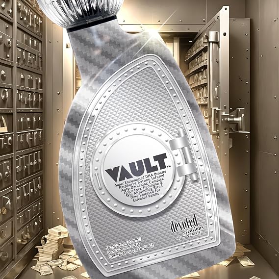 Devoted Creations Vault - Super Encapsulated DHA Bronzer Color Lock Hydration & Skin Airbrushing Blend, Time Released for Extended Results Dark Tanning Lotion