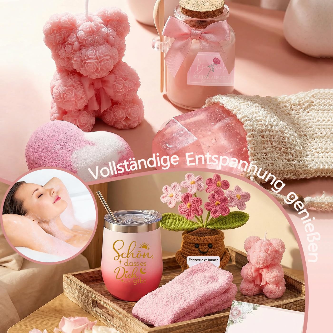 Geschenk für Frauen, Schön dass es Dich gibt Geschenkset, Danke Geschenkbox für Freundin, Schwester, Ehefrau, Mama, Kollege, Mutter Inspirierende Geschenke Geschenkidee für Geburtstag