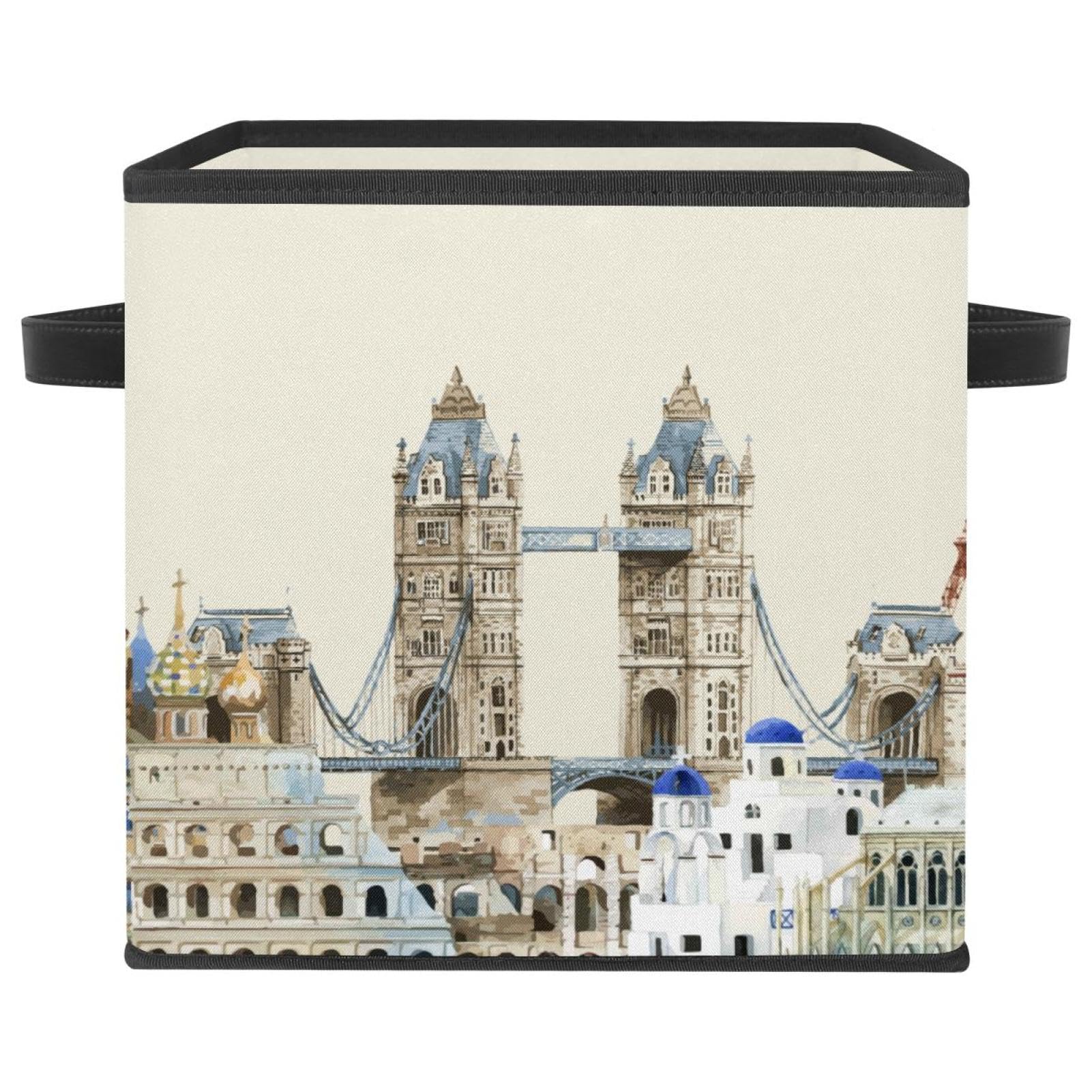 Panier de Rangement en Tissu Cube Élégant pour Organiser la Chambre à Coucher et le Salon