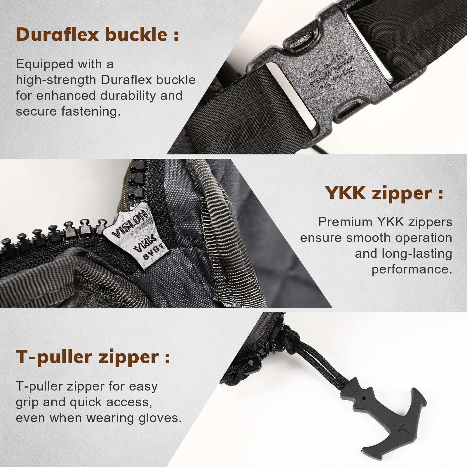 Bauchtasche Nylon 420D Outdoor Gürteltasche Quick Release Kleine Tasche Multifunktions Aufbewahrungstasche EDC Pistolentasche (Black)