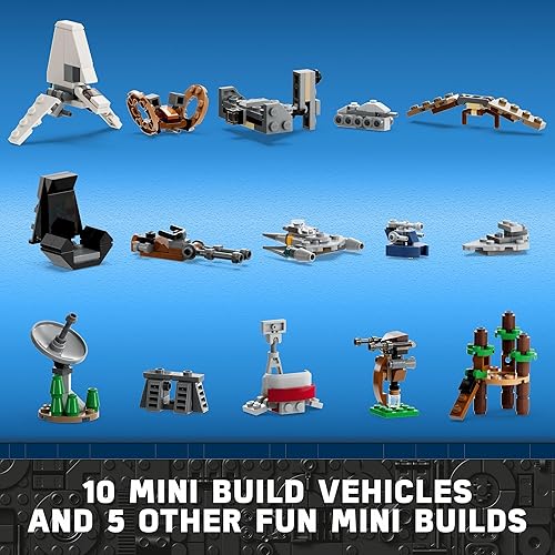 Miniatura 4 de LEGO Star Wars Calendario de Adviento 2023 75366 Idea de regalo de cuenta regresiva de Navidad con 9 personajes de Star Wars y 15 mini juguetes de